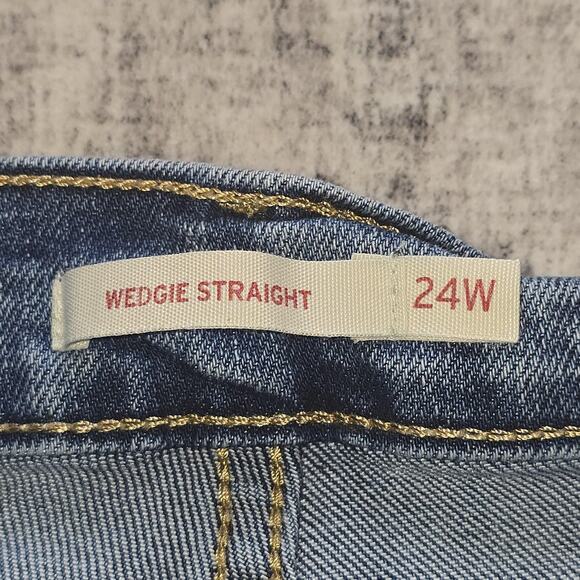 Levis Wedgie Straight Jeans Womens 24 High Rise Button Fly Denim Vintage Style - Picture 4 of 15